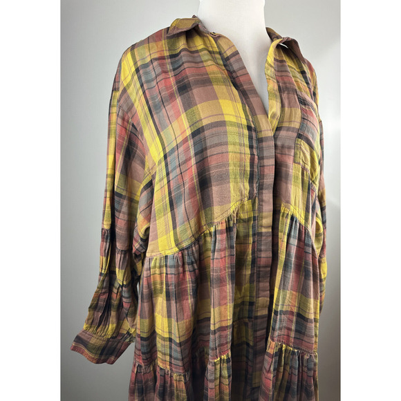 NWT Anthropologie Pilcro Long Sleeve Tiered High Low Dress Oversize Plus Size 2X - Picture 5 of 16